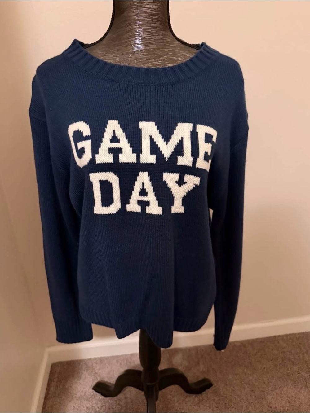 Navy 'GAME DAY' Crewneck Sweater